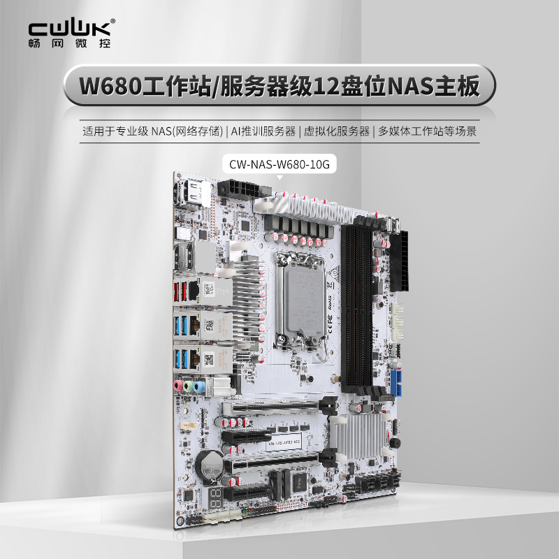 CW-NAS-W680-10G 12盘位NAS主板