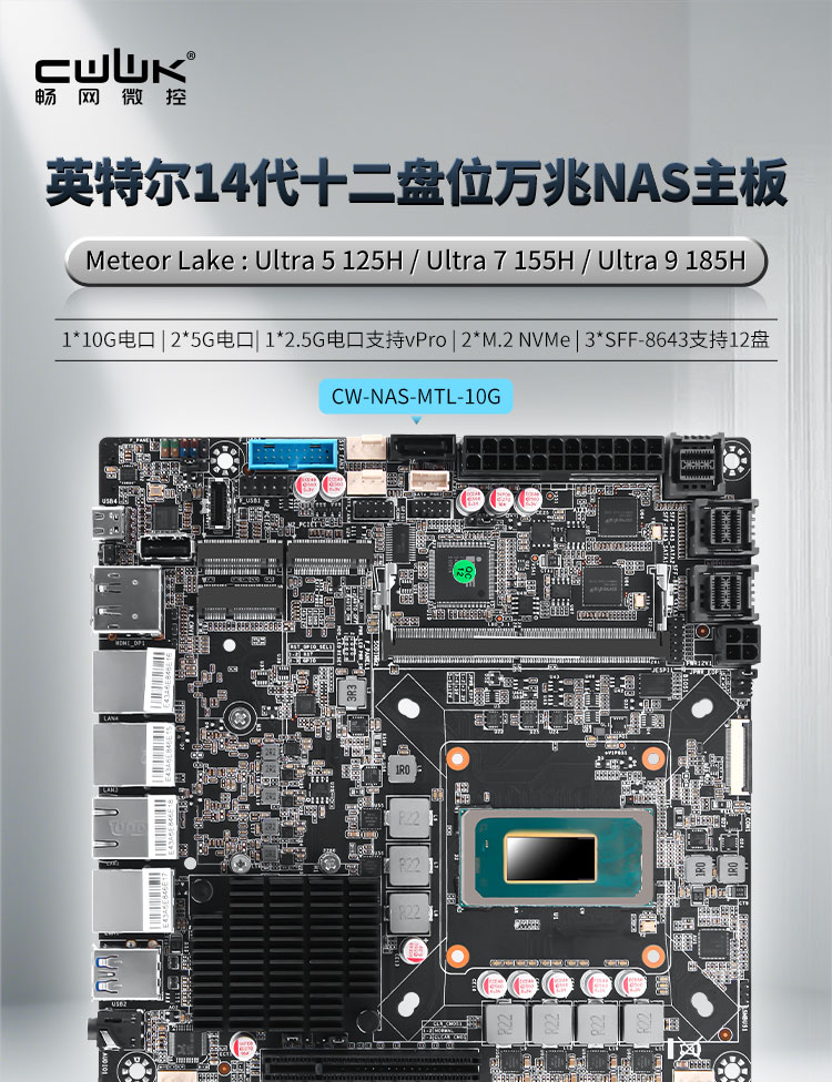 CW-NAS-MTL-10G  12盘位NAS主板